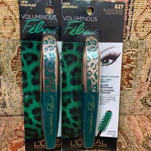 💚2 NEW L’Oreal Feline Blackest Black Mascare Duo